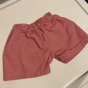 Red gingham smock shorts